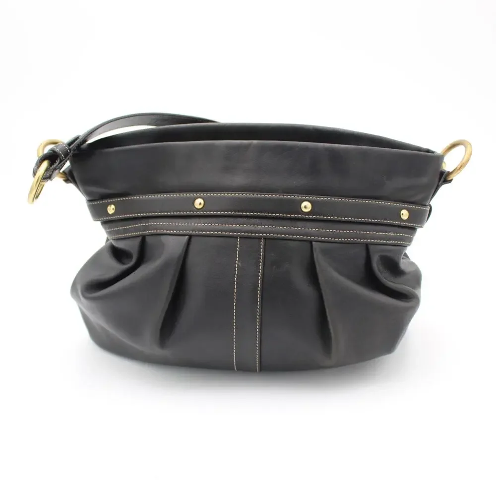 Coach Y2K Hamptons Large Hobo Black Leather Horsebit Slouchy Shoulder Bag 2005